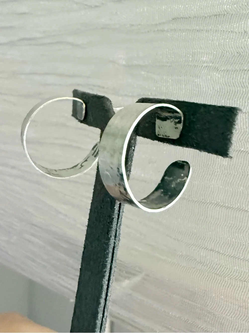 Handcrafted Artist made Silver Hoop Earrings